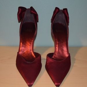 Stuart Weitzman Satin Heels with Bow